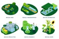 Isometric biofuel energy illustration collection Royalty Free Stock Photo