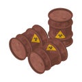 Isometric biohazard barrels, icon in flat style Royalty Free Stock Photo