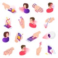 Isometric Biometrics Icons Collection