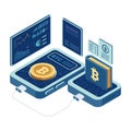Isometric Bitcoin Cryptocurrency Hardware Wallet Royalty Free Stock Photo