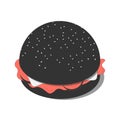Isometric Black Burger Composition Royalty Free Stock Photo