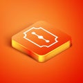 Isometric Blade razor icon isolated on orange background. Vector Illustration Royalty Free Stock Photo