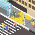 Blind Crosswalk Paving Background