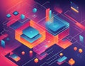 An isometric block abstract representation of a data visualization UI, showcasing a structured, Royalty Free Stock Photo