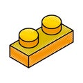 Isometric block game piece