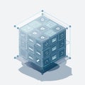 Isometric Blockchain Technology Concept Cube Royalty Free Stock Photo