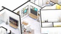 Isometric Blow up of an apartment interior showing family spaces