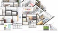 Isometric Blow up of apartment showing bedrooms and toilets with space for text