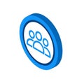 Isometric Blue Icon Representing a Group of People on a White Background symbol users Royalty Free Stock Photo