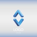 Isometric blue logo.