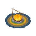 Isometric Bonfire Illustration