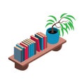 Isometric Book Shelf Composition