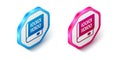 Isometric Books about programming icon isolated on white background. Programming language concept. PHP, CSS, XML, HTML Royalty Free Stock Photo
