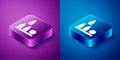 Isometric Bottles ball icon isolated on blue and purple background. Square button. Vector Royalty Free Stock Photo