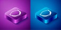 Isometric Bow toy icon isolated on blue and purple background. Square button. Vector Royalty Free Stock Photo