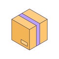 Isometric box. Shop 3d icon. Isolated abstract flat vector illustration. 3d realistic delivery box vector illustration. Modern
