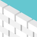 Isometric brick wall. Construction, obstacle, restriction, isolation, distrust and defense concept