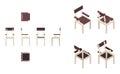 Isometric brown armchair