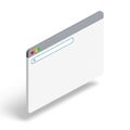 Isometric Browser Window with Search Bar Minimalist Design Royalty Free Stock Photo