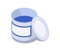 Isometric bucket with blue paint concept