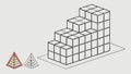 Isometric Building Blocks, Pyramid Shapes, Foundational Elements, vector design Generative AI Royalty Free Stock Photo
