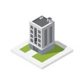 Isometric building icon for web and mobile vector illustraion