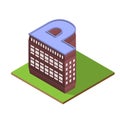 Isometric building letter P form Royalty Free Stock Photo