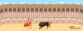 Isometric Bullfight Arena Composition