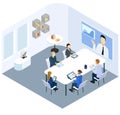 Isometric Business Coaching Concept Royalty Free Stock Photo
