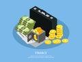 Isometric Business Finance Concept