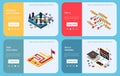 Isometric Business Gamification Banners Royalty Free Stock Photo