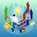 Isometric Business Growth Concept Royalty Free Stock Photo