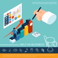 Isometric Business Help Concept Royalty Free Stock Photo