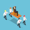 Isometric businessman carrying his boss