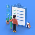 Clipboard with a checklist. Project management, planning and keeping score of the completed tasks concept. Royalty Free Stock Photo