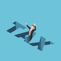 Isometric businessman falling into the TAX hole