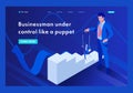 Isometric Businessman Control Like a Puppet