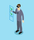 Isometric Businessman With Virtual Reality Headset