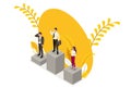 Isometric Businessmen Compete for Championship Royalty Free Stock Photo