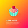 Isometric Cake Icon