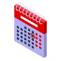 Isometric calendar showing scheduled events and appointments