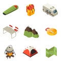 Isometric Camping Icons Collection