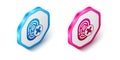 Isometric Cancelled fingerprint icon isolated on white background. Access denied for user concept. Error, fraud