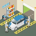 Isometric Car Painting Service Concept Royalty Free Stock Photo