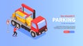 Isometric Car Parking Banner