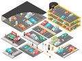 Multilevel Parking Isometric Set