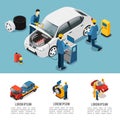 Isometric Car Service Composition Royalty Free Stock Photo