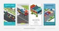 Isometric Car Service Vertical Banners Royalty Free Stock Photo