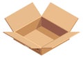 Isometric cardboard box. Open delivery package icon Royalty Free Stock Photo