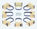 Isometric cardboard virtual reality headset